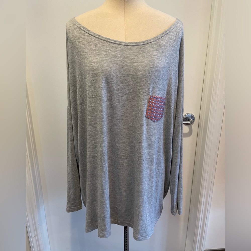 Piko Women’s Dolman Style Long Sleeve Soft Bamboo Tee Shirt Grey Size L